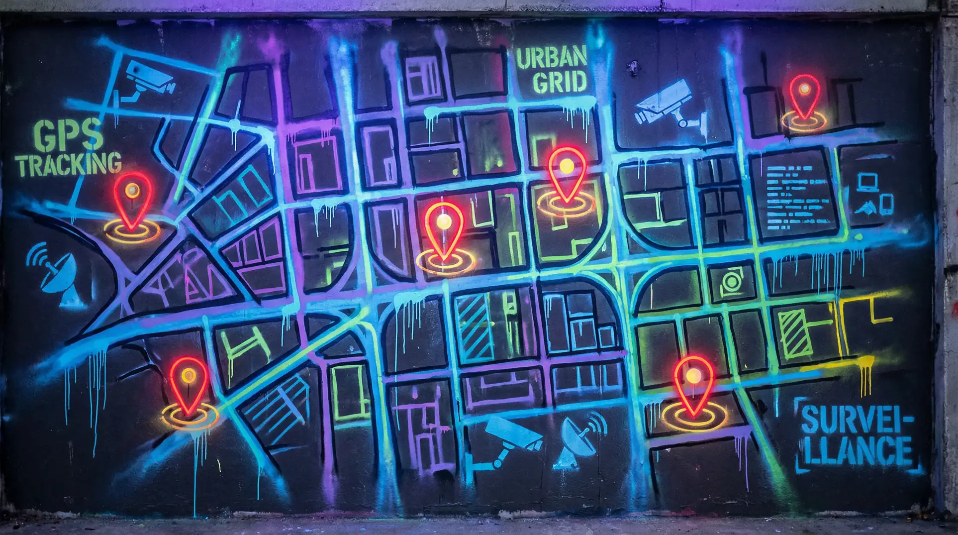 欲望酒店 狗仔追踪地图 - 城市涂鸦风格